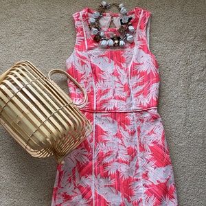 J.crew hot pink brocade sheath dress